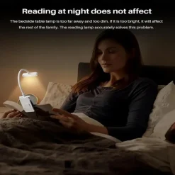 Rechargeable Aluminum Reading Light - 3 Colors, 3 Brightness Levels, Clip-On Mini Book Light, Anti-Blue Light, Flexible Bendable Design for Bedside, Study, and Nighttime Reading