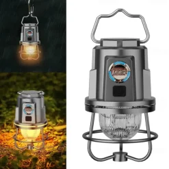 Rechargeable Camping Lantern Rechargeable Portable Tent Light IPX4 Waterproof Outdoor Lighting Accessory for Hiking Fishing Outdoor CampingTent Decoration 1PC