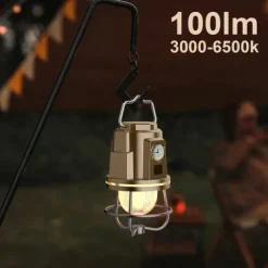 Rechargeable Camping Lantern Rechargeable Portable Tent Light IPX4 Waterproof Outdoor Lighting Accessory for Hiking Fishing Outdoor CampingTent Decoration 1PC