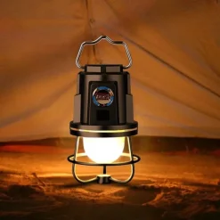 Rechargeable Camping Lantern Rechargeable Portable Tent Light IPX4 Waterproof Outdoor Lighting Accessory for Hiking Fishing Outdoor CampingTent Decoration 1PC
