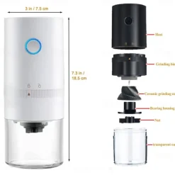 Rechargeable Coffee Bean Grinder Cordless Coffee Grinder Electric Adjustable Coffee Grinder