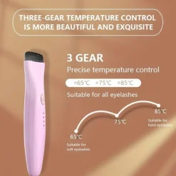 Rechargeable 5D Electric Heated Eyelash Curler Push-Type Eye Lash Curler with Indicator Comb Eyelash Curlers USB Rechargeable Lash Curling Tool 3 Adjustable Temperature Settings