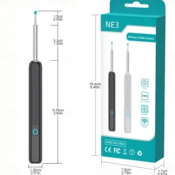 Rechargeable Ear Wax Removal Endoscope Kit with 5 Scoops, 8 Picks, and 1080P Camera, 1296P FHD Wireless Ear Otoscope with 6 LED 3.6mm Visual Ear Scope Camera