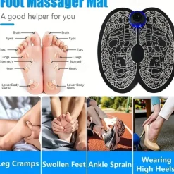 Rechargeable Electric Foot Massager - Improve Blood Circulation & Relax Muscles - Perfect Remote Control Pad For Men & Women