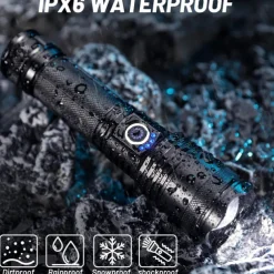 Rechargeable Flash Light Flashlights High Lumens, 200000 Lumens Super Bright LED Tactical Flashlight, 5 Modes IPX6 Waterproof, Powerful Handheld Flashlights for Camping Emergency Outdoor