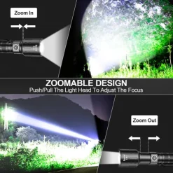 Rechargeable Flashlights High Lumens 1500M Long Throw Super Bright LED Small Powerful Tactical Flashlight with Memory Function 6Modes Pocket Waterproof Flash Light for Camping
