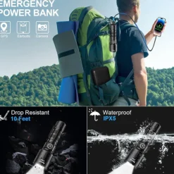 Rechargeable Flashlights High Lumens 1500M Long Throw Super Bright LED Small Powerful Tactical Flashlight with Memory Function 6Modes Pocket Waterproof Flash Light for Camping