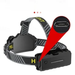 Rechargeable Headlamp Torch 10 LEDs Super Bright Head Torches 22000 Lumens 10 Modes IPX4 Headlamp Hands Rating Hands-Free Capability Ideal for Camping Cycling