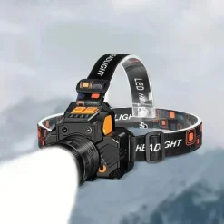 Rechargeable Headlamp with Motion Sensor – 2000 Lumens USB Head Light with Power Bank for Camping, Hiking & Outdoor Use