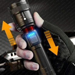 Rechargeable LED Flashlights High Lumens Super Bright LED Flash Light with 4 Modes, Zoomable Waterproof Handheld Flashlight for Home and Camping