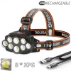 Rechargeable LED Headlamp Wide Range Lighting Headlights 4 Lighting Modes 8*XPG Camping Lantern Powerful Headlamp Fishing Lamp