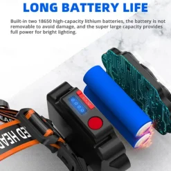 Rechargeable LED Headlamp Wide Range Lighting Headlights 4 Lighting Modes 8*XPG Camping Lantern Powerful Headlamp Fishing Lamp