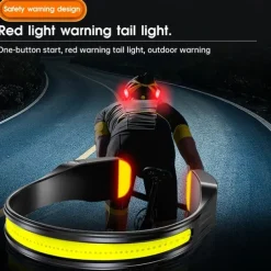 Rechargeable LED Headlamp with 230° Wide Beam Lightweight Head Light and Red Tail Light to Wear with 3 Lighting Modes Head Flashlight for Adults Running Hiking Outdoors-Grey