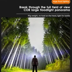 Rechargeable LED Headlamp with 230° Wide Beam Lightweight Head Light and Red Tail Light to Wear with 3 Lighting Modes Head Flashlight for Adults Running Hiking Outdoors-Grey