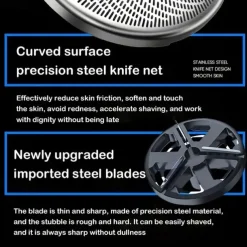 Rechargeable Waterproof Electric Shaver with Mini Trimmer and Reciprocating Cutter Head for Men - Perfect for Beard Shaving and Grooming