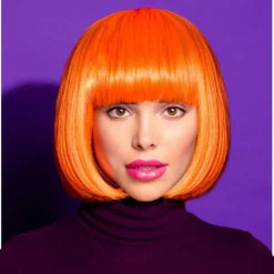 Red Bob Wig With Bangs 12 Inch Short Synthetic Fiber Bob Wigs for Women Short Bob Wigs and Halloween Cosplay Bob Wig