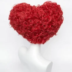 Red Queen Heart Cosplay Wig for Women Girls Pre-styled Fluffy Short Curly Anime Cosplay Party Wigs Halloween Wigs
