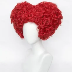 Red Queen Heart Cosplay Wig for Women Girls Pre-styled Fluffy Short Curly Anime Cosplay Party Wigs Halloween Wigs