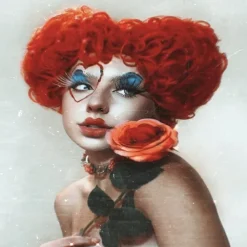 Red Queen Heart Cosplay Wig for Women Girls Pre-styled Fluffy Short Curly Anime Cosplay Party Wigs Halloween Wigs