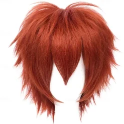 Red Wigs For Women Short Fashion Pointed Layered Anime Cosplay Wigs Carnival Christmas Carnival Dress Up Party Wig Gifts