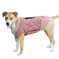 Reflective Dog Jacket Reversible Dog Coat Warm Padded Puffer Dog Vest Puppy Jacket Pink XL