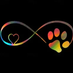 Reflective Love Heart Footprint Sticker Car Sticker Dog Paw Stickers Vinyl Decals Stickers For Cars Trucks Windows Walls Laptops Cute Decoration