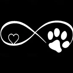 Reflective Love Heart Footprint Sticker Car Sticker Dog Paw Stickers Vinyl Decals Stickers For Cars Trucks Windows Walls Laptops Cute Decoration