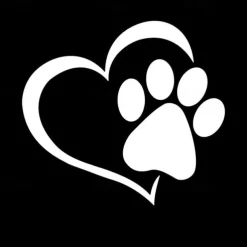 Reflective Love Heart Footprint Sticker Car Sticker Dog Paw Stickers Vinyl Decals Stickers For Cars Trucks Windows Walls Laptops Cute Decoration