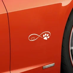 Reflective Love Heart Footprint Sticker Car Sticker Dog Paw Stickers Vinyl Decals Stickers For Cars Trucks Windows Walls Laptops Cute Decoration
