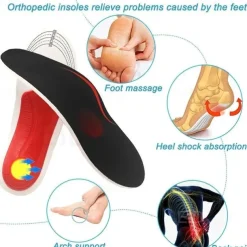 Relieve Foot Pain Instantly with EVA Arch Support Orthotic Insoles - Buy One Size Up for Maximum Comfort!