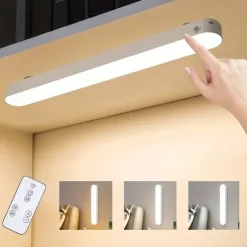 Remote Control Touch Sensing Cabinet Light Wardrobe Light Indoor Lighting USB Rechargeable Night Light Kitchen Cabinet Light Under The Counter Bedroom Dormitory Lighting