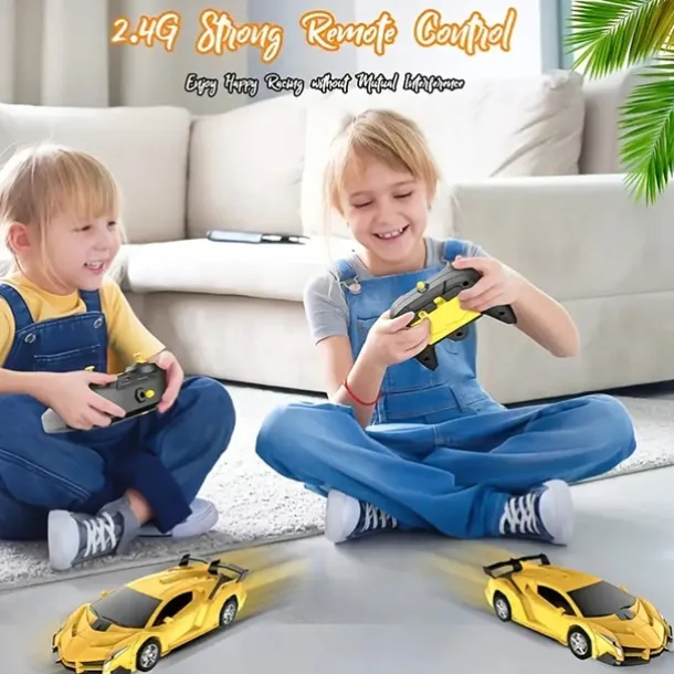 Remote Control Transform Car Robot Toy With Lights Deformation RC Car 360Rotating Stunt Race Car Toys