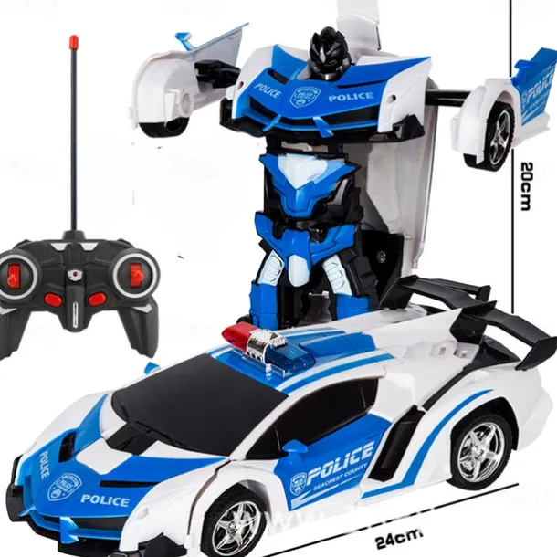 Remote Control Transform Car Robot Toy With Lights Deformation RC Car 360Rotating Stunt Race Car Toys