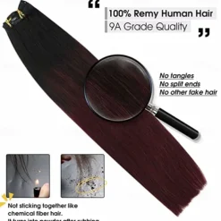 Remy Human Hair Wig Straight Black Burgundy Cosplay Classic Comfortable Brazilian Hair Women Black / Dark Wine 10 inch 12 inch 14 inch Vacation Party / Evening Daily