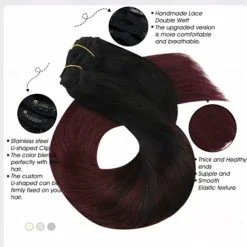 Remy Human Hair Wig Straight Black Burgundy Cosplay Classic Comfortable Brazilian Hair Women Black / Dark Wine 10 inch 12 inch 14 inch Vacation Party / Evening Daily