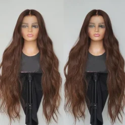 Remy Human Hair 13x4 Lace Front Wig Free Part Brazilian Hair Body Wave Wavy Brown Wig 130% 150% Density 100% Virgin Glueless Pre-Plucked For Women Long Human Hair Lace Wig