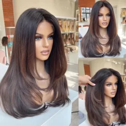 Remy Human Hair 13x4 Lace Front Wig Free Part Brazilian Hair Straight Multi-color Wig 130% 150% Density with Baby Hair Ombre Hair For Women Long Human Hair Lace Wig