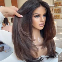 Remy Human Hair 13x4 Lace Front Wig Free Part Brazilian Hair Straight Multi-color Wig 130% 150% Density with Baby Hair Ombre Hair For Women Long Human Hair Lace Wig