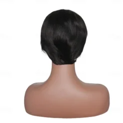 Remy Human Hair 13x1 Lace Front Wig Pixie Cut Free Part Brazilian Hair Straight Natural Wig 120% Density Natural Hairline 100% Virgin For Women wigs for black women Short Human Hair Lace Wig / Party