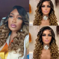 Remy Human Hair 13x4 Lace Front Wig Free Part Brazilian Hair Loose Wave Loose Deep Wave Multi-color Wig 130% 150% Density with Baby Hair Ombre Hair Glueless Pre-Plucked For Women Long Human Hair Lace