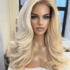 Remy Human Hair 13x4 Lace Front Wig Free Part Brazilian Hair Wavy Multi-color Wig 130% 150% Density Ombre Hair Pre-Plucked For Women Long Human Hair Lace Wig