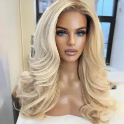 Remy Human Hair 13x4 Lace Front Wig Free Part Brazilian Hair Wavy Multi-color Wig 130% 150% Density Ombre Hair Pre-Plucked For Women Long Human Hair Lace Wig