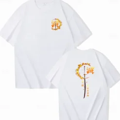 Rengoku Kyoujurou T-shirt Print Classic Street Style For Couple's Men's Women's Adults' Hot Stamping Casual Daily