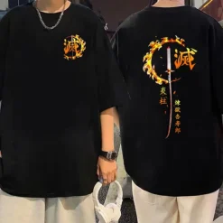 Rengoku Kyoujurou T-shirt Print Classic Street Style For Couple's Men's Women's Adults' Hot Stamping Casual Daily
