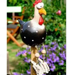 Resin Big Eye Chicken Handicraft Ornaments Hanging Foot Chicken Pendant Home Decor Garden Resin Ornaments