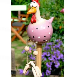 Resin Big Eye Chicken Handicraft Ornaments Hanging Foot Chicken Pendant Home Decor Garden Resin Ornaments