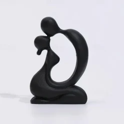 Resin Couple Kissing Statue, Artistic Craft for Home Living Room Office Cafe Decor, Versatile Indoor & Outdoor Tabletop Entrance Ornament Valentine's Day