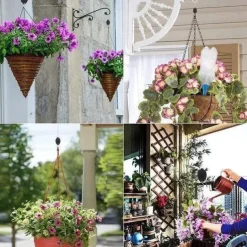 Retractable Hanging Plant Potted Telescopic Hook Garden Orchid Pots Pulley Pull Down Hanger Bird Cage Free Wheeling Lifting Hook