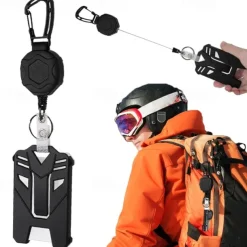 Retractable Heavy Duty Badge Reels With ID Badge Holder Tactical Id Card Holder Vertical Id Holder With Carabiner Keychain Badge Reel