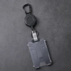 Retractable Heavy Duty Badge Reels With ID Badge Holder Tactical Id Card Holder Vertical Id Holder With Carabiner Keychain Badge Reel